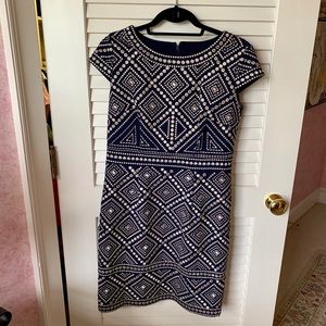 Navy Blue Dress w/ Gold embroidery